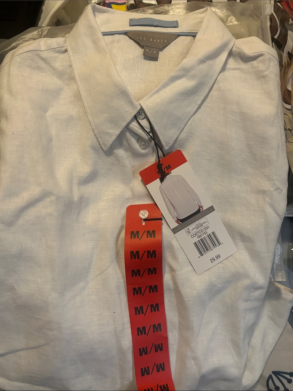 Ted Baker woMen's White Linen Blend Button-Up Shirt